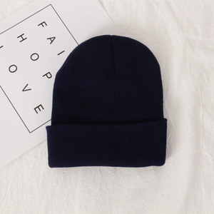 Bulk High Quality Custom Private Label Baby Winter Kids Hat Children Black Beanie Knitted