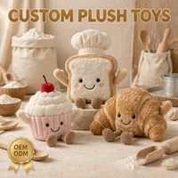 Jouets en peluche alimentaires personnalisés OEM ODM, en forme de pain grillé, cupcake, croissant, pain, vente en gros, cadeau