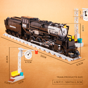 BigBoy 1186 pièces bricolage <span class=keywords><strong>Train</strong></span> blocs de construction 52CM Locomotive modèle <span class=keywords><strong>Train</strong></span> briques jouets ensemble plastique ABS 3D ville camions pour 19ème siècle - Product Image 5
