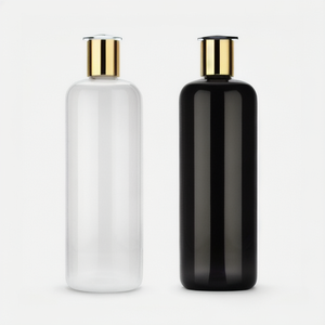 Botella de Plástico PET Redonda Blanca y Negra de Lujo de 250 ml/300 ml/500 ml con Bomba para Champú, Acondicionador, Gel de Ducha y Loción - Product Image 4
