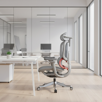 Chaise de bureau ergonomique en maille au design moderne avec appui-tête réglable et fonction pivotante pour cadre dirigeant