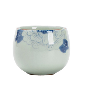 Tasse à thé individuelle en céramique, peinte à la main, motif pivoine, grande capacité, pour cérémonie du thé, origine Dehua, traditionnelle - Product Image 5