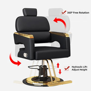 Cadeira de Barbeiro em Couro com Design Durável, Reclinável, Altura Ajustável e Rotação de 360 Graus para Salão de Beleza - Product Image 4