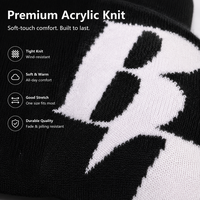 Casquette en tricot jacquard contrastant noir et blanc, style streetwear, chapeau chaud et cool, hip-hop, tenue décontractée quotidienne, 100% acrylique, unisexe
