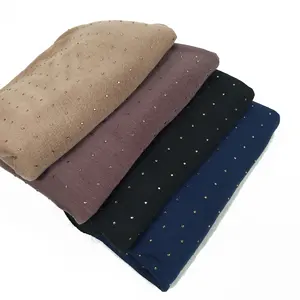 Bán Buôn New Jersey Hijab Với Bầu Trời Đá Sao Cho Phụ Nữ Hồi Giáo Phong Cách Khăn Choàng Co Giãn Head Wrap Với Pha Lê Hijab Trong Kho