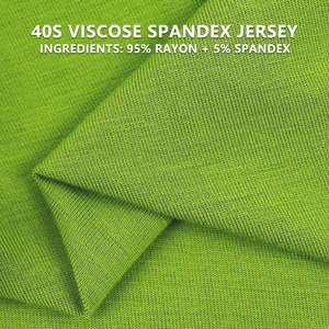Tissu jersey viscose élasthanne 40S, largeur 172 cm, 180 g/m², vert, pour vêtements et usage domestique 2122 # - Product Image 1