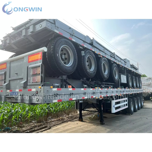 Tùy chỉnh 2 3 4 trục 40ft 45ft thép Trailer bán 12r22.5 lốp 40ft phẳng vận chuyển container cho burundi - Product Image 6