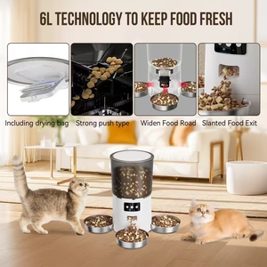 TUYA APP 3 coups mangeoire automatique pour chats capacité 6L bols en céramique intelligents accessoires pour animaux de compagnie