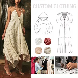 Wholesale Summer Maxi Beach Bohemian Dress Women Factory Custom Cotton Tiered Ruffle Dress Spring Crochet Boho Floral Dress