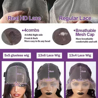 Perruques en cheveux humains sans colle, prêtes à porter, pré-épilées, brésiliennes, ondulées, avec dentelle frontale HD 13x6, pour femmes