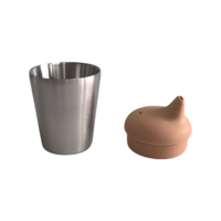 Gobelet classique 250 ml en acier inoxydable de qualité alimentaire pour enfants, avec couvercle en silicone et paille, sans BPA, anti-déversement, compatible lave-vaisselle