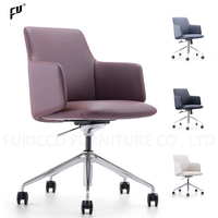 Chaise de bureau pivotante moderne à dossier bas en cuir PU, vente en gros de l'usine de Foshan, garantie 5 ans pour les salles de conférence et bureaux
