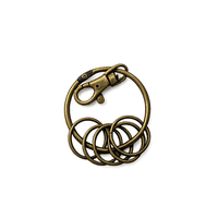 Porte-clés vintage en bronze antique, grand anneau rond, organisateur de clés avec fermoir mousqueton pour plusieurs clés, 7,5 cm