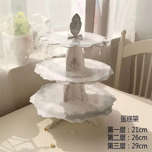 Vendita calda fai da te 3 livelli di cartone alto partito torta torre Stand Box forma di auto Dim Sum cartone torta Stand per la decorazione del partito - Product Image 4