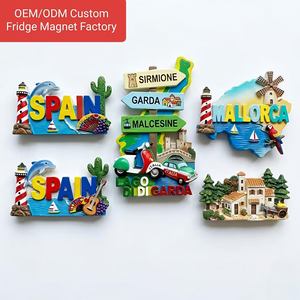 Aimant <span class=keywords><strong>de</strong></span> réfrigérateur en résine 3D personnalisé avec logo OEM ODM, souvenir touristique, Italie, <span class=keywords><strong>Lac</strong></span> <span class=keywords><strong>de</strong></span> Garda, Espagne, Majorque, style plage, décoration magnétique - Product Image 1