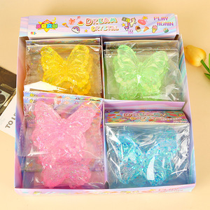Dream Crystal Butterfly <b>Squishy</b> Toy Colorful PVC Blind Box Stress Relief Fidget Toy For Kids 8 13 Years Unisex - Product Image 4