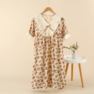 Pigiama donna in <span class=keywords><strong>cotone</strong></span> 100% personalizzato abito <span class=keywords><strong>da</strong></span> <span class=keywords><strong>notte</strong></span> <span class=keywords><strong>da</strong></span> ragazza con scollo a V - Product Image 2