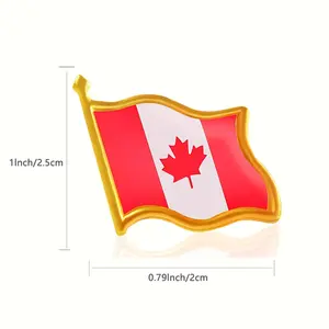 정장을위한 캐나다 국기 에폭시 도금 브로치 배지 옷깃 핀