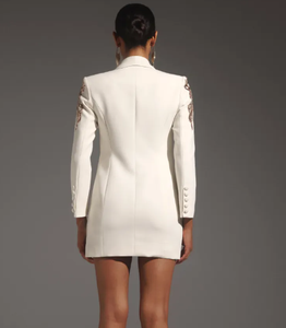 Blazer a maniche lunghe Ocstrade abiti da donna elegante <span class=keywords><strong>con</strong></span> scollo a V Sexy asimmetrico Mini Blazer da donna <span class=keywords><strong>con</strong></span> <span class=keywords><strong>bottoni</strong></span> - Product Image 4