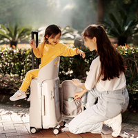 Valise cabine pliable 20 pouces pour mamans, transformable en poussette, avec poignées silencieuses et serrure TSA, unisexe, pour enfants