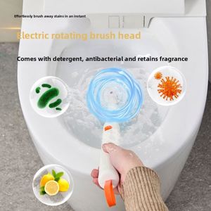 Nuevo cepillo de inodoro eléctrico montado en la pared para el hogar, sin esquinas muertas, cabezal reemplazable, cepillo de limpieza con soporte de almacenamiento - Product Image 2