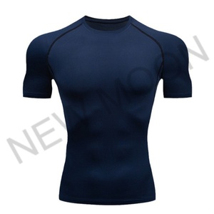 Camiseta Deportiva de Manga Corta de Secado Rápido para Hombre con Logotipo Personalizado, Traje de Compresión de Secado Rápido - Product Image 1