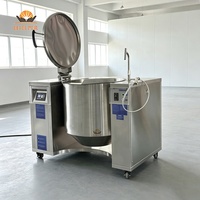 Marmite de cuisson industrielle inclinable CE de 50-500L, machine de cuisson commerciale pour la préparation de sauces, confitures, halwa, bonbons, viandes et soupes