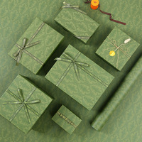 Boîte cadeau d'anniversaire en similicuir gaufré vert, grandes et petites tailles, pour rouge à lèvres, flacon de parfum, cosmétiques, emballage vide, souvenir