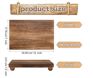 Vassoio con Base in <span class=keywords><strong>Legno</strong></span> per Cucina, Bagno, Tavolo da Pranzo, Espositore per Piante, Candele e Vasi - Product Image 5