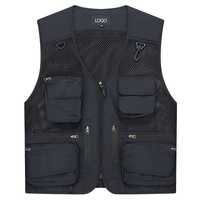 Cargo grande taille journaliste travail utilitaire personnalisé chasse logo gilet sans manches pour hommes