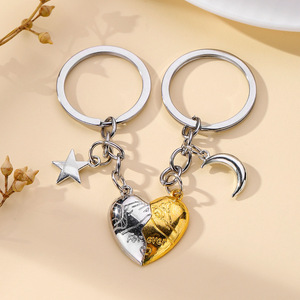 WOWEI dos almas un corazón llavero para pareja deseando piedra creativo a juego llavero relación joyería llavero - Product Image 1