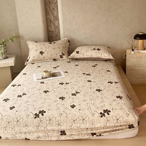 सांस लेने योग्य मशीन-धोने वाले लिनन बेड शीट सेट-एंटी-बैक्टीरियल-प्रतिरोधी गद्दे रक्षक के साथ गैर-पर्ची डस्टप्रूफ के साथ - Product Image 1