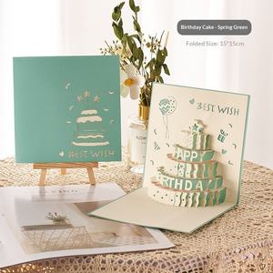 <span class=keywords><strong>Carte</strong></span> de vœux d'<span class=keywords><strong>anniversaire</strong></span> MU Spring Blue, papier musical, gâteau, fait main, 3D, creux, bronzage, cadeau haut de gamme pour les amis, commerce extérieur - Product Image 6