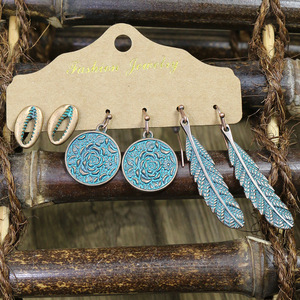 Vintage Alloy <b>Drop</b> Earrings Star Shell Design Antique <b>Bronze</b> Plated Women's Fashion Jewelry Party Wear - Product Image 3