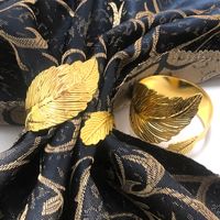 Anneaux de serviette feuille de métal doré porte-boucles de serviette pour décor de table Ramadan Pâques, Saint-Valentin, Noël, mariage