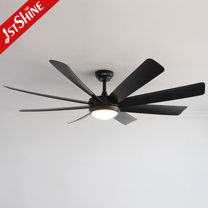 1stshine Ventilateur <span class=keywords><strong>de</strong></span> plafond 8 pales ABS noires Éclairage LED 3 couleurs Dimmable 60 Ventilateur <span class=keywords><strong>de</strong></span> plafond avec télécommande - Product Image 1