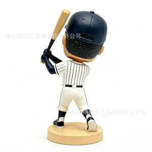 Custom Baseball Player <b>Bobblehead</b> Resin Figurine Ivory White Finished Goods For Decorations And Gifts - Product Image 2