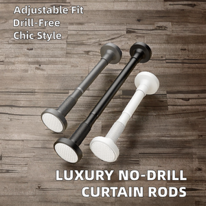 <span class=keywords><strong>Tringle</strong></span> à rideau de douche d'angle de luxe moderne en métal extensible <span class=keywords><strong>sans</strong></span> <span class=keywords><strong>perçage</strong></span> à ressort compatible avec les baies vitrées - Product Image 2