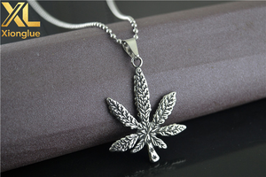 Men's Stainless Steel Maple Leaf Pendant <b>Necklace</b> Retro Geometric Plant - Product Image 4