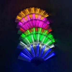 Factory Price Customs Multi Color Led Promotional Fans Fashion Led Flashing Light Up Party Fans
