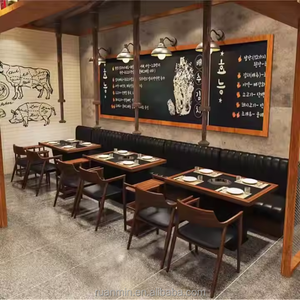 Asientos modernos de cabina de cuero negro para restaurantes Comida rápida Café Cafés Discotecas Bares para escuelas Hoteles Áreas de comedor - Product Image 1