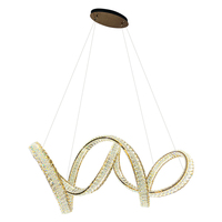 Lustre LED moderne en cristal torsadé en spirale, luminaire suspendu en forme de ruban artistique, lampe de plafond créative irrégulière