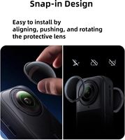 Protection d'objectif PC à clipser haute transparence compatible Insta360 X5, double protection d'objectif, accessoires pour caméra d'action, 2 pièces