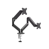 Support de fixation pour deux moniteurs Kelmy de 32 pouces avec inclinaison à 90 degrés, en alliage d'aluminium noir, capacité de charge de 10 kg