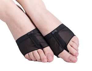 Tanga de media suela para mujer, zapatos de baile, malla antideslizante, almohadillas para los dedos de las patas líricas, ropa interior con punta de salón para niños/niñas - Product Image 1