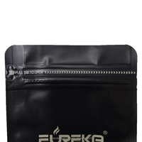 Bolsa vertical de plástico para café de diseño reutilizable, válvula cuadrada de fondo plano, bolsas de café de embalaje negro mate