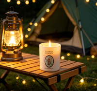 Bougie parfumée vintage style jardin français, pot en verre crème, design moderne, cire de soja, pilier biodégradable, non toxique, pour mariage