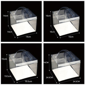 صندوق هدايا صغير مربع شفاف لعيد الميلاد وعيد الميلاد وعيد الأم لحفلات الزفاف صندوق هدايا للبيع بالجملة صندوق كيك شفاف مع مقبض - Product Image 4