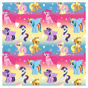 Các Factory Outlet Vibrant Pinkie Pie Pony Và <span class=keywords><strong>Rainbow</strong></span> Pony Phim Hoạt Hình Tùy Chỉnh Bông Dệt Vải In Kỹ Thuật Số Cho May Mặc - Product Image 2