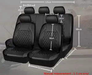 Fundas universales de cuero PU para asiento de coche, funda de asiento de airbag completa adecuada para coches